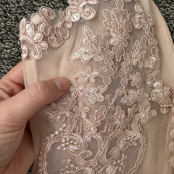 Lulus Romantic Ways Blush Pink Lace Button Up Back Dress - Picture 9 of 11